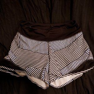 striped running shorts. women's small. with liner